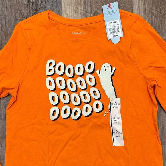 Cat & Jack Orange Long Sleeve Halloween Tee - Picture 2 of 4